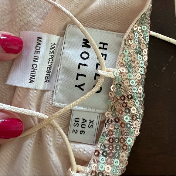 HELLO MOLLY LEGENDARY SHINE CROP Top Lace Up Corset Back GOLD SEQUIN - Picture 6 of 13